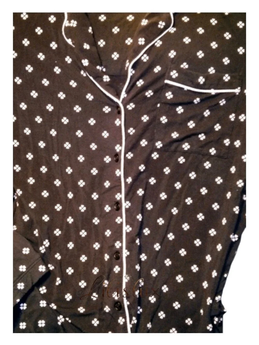 Heart Clover Print Jersey Knit Cropped Coordinating Pajama Set